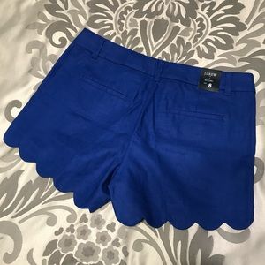 NWT  J.Crew Scalloped Shorts  4”